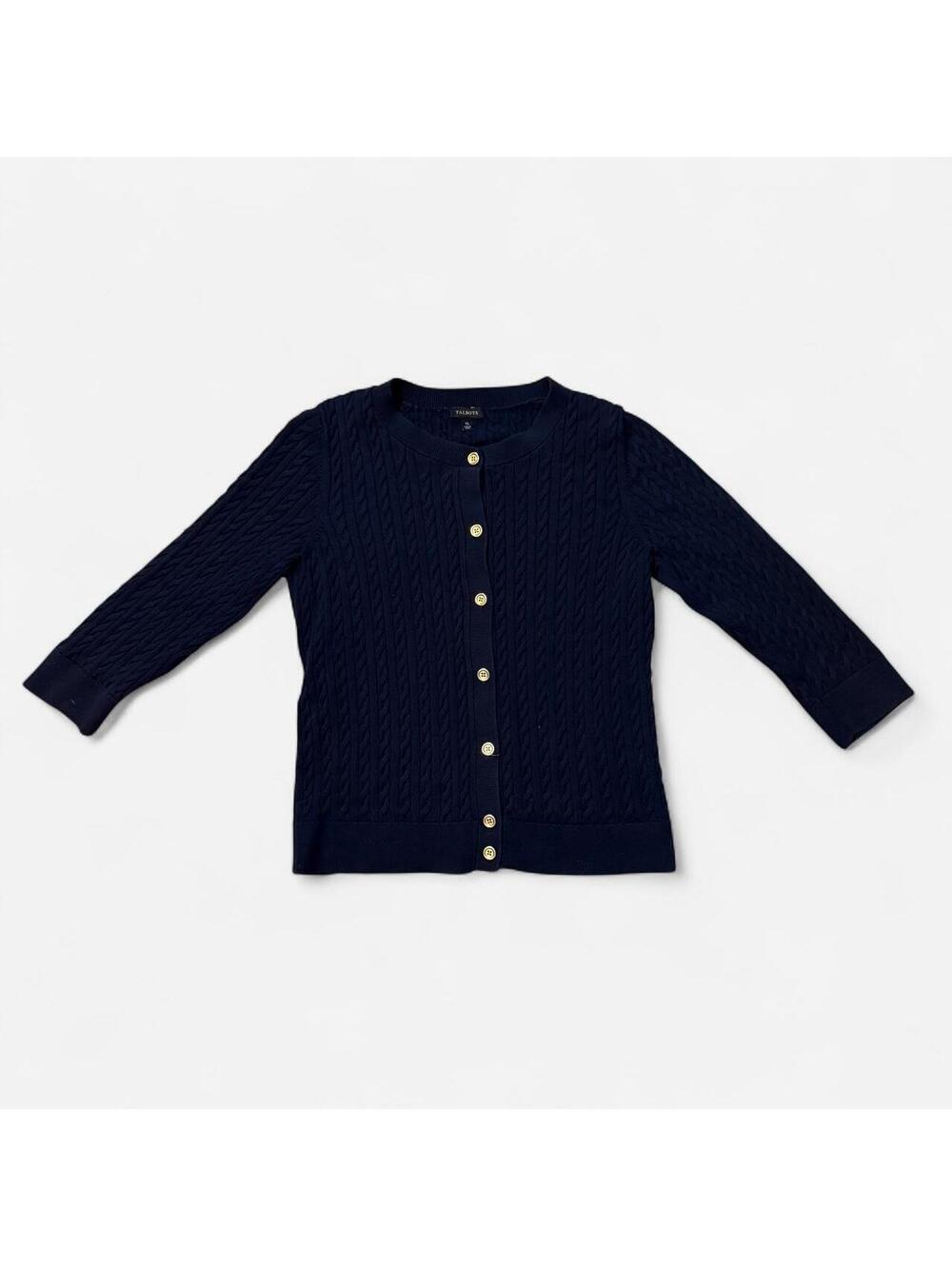 Talbots Women's Navy and Blue Cardigan